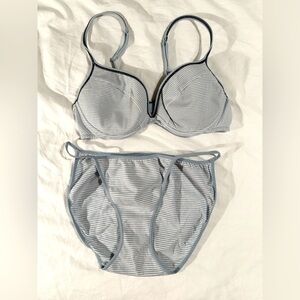 NWOT Vintage 90’s/Y2K Victorias Secret PINK Nautical Stripe Bra & Panty